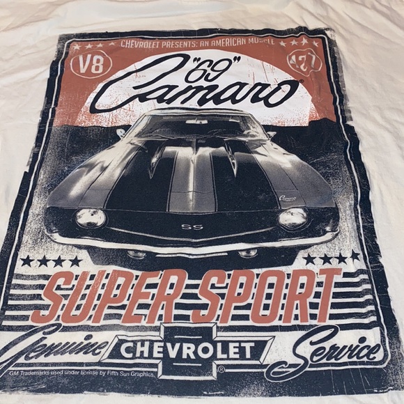 Mens GM 69 Camero SS Short Sleeve T Shirt Size XL Cotton Tee Beige Authentic - Picture 2 of 4